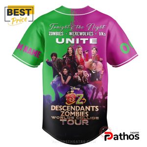 descendants zombies worlds collide tour 2025 baseball jersey 2 2em1r