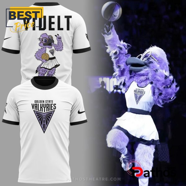 Golden State Valkyries Violet Mascot White Hoodie