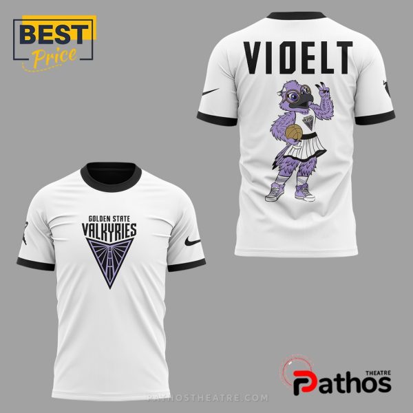 Golden State Valkyries Violet Mascot White Hoodie
