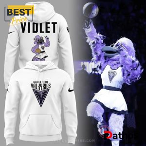 Golden State Valkyries Violet Mascot White Hoodie