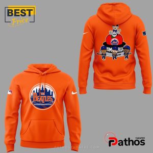new york mets fab four the beatles orange hoodie and cap 2 41MXU