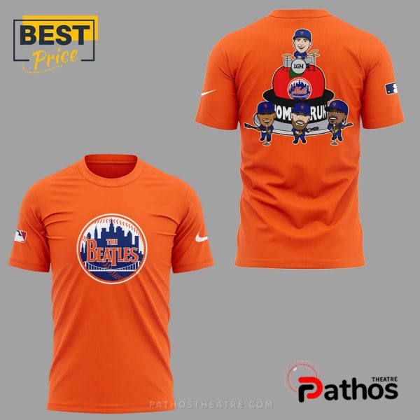 New York Mets Fab Four The Beatles Orange Hoodie
