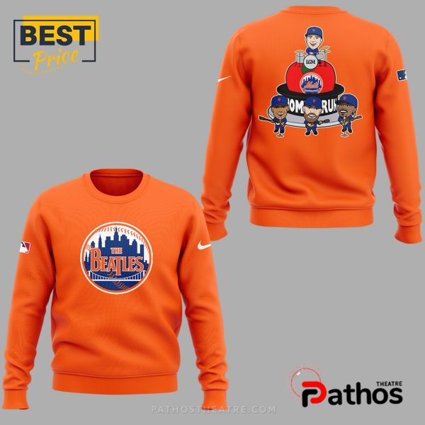 New York Mets Fab Four The Beatles Orange Hoodie