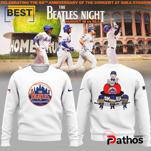 New York Mets Fab Four The Beatles White Hoodie