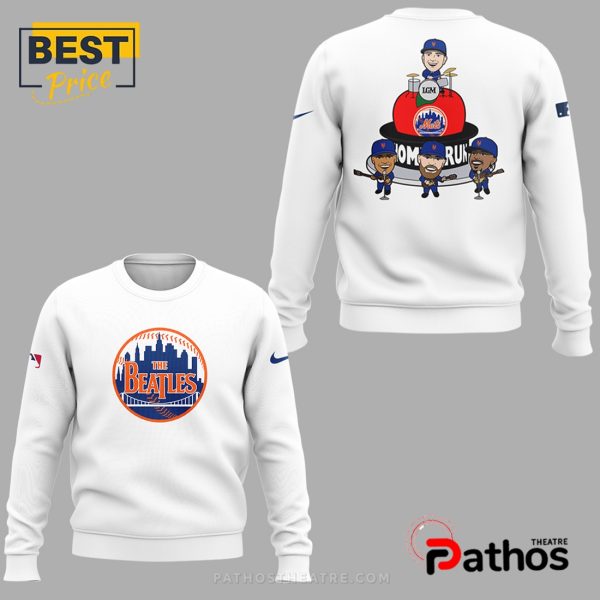 New York Mets Fab Four The Beatles White Hoodie