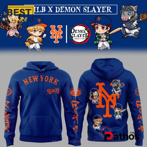 New York Mets MLB Demon Slayer 2025 Hoodie And Cap