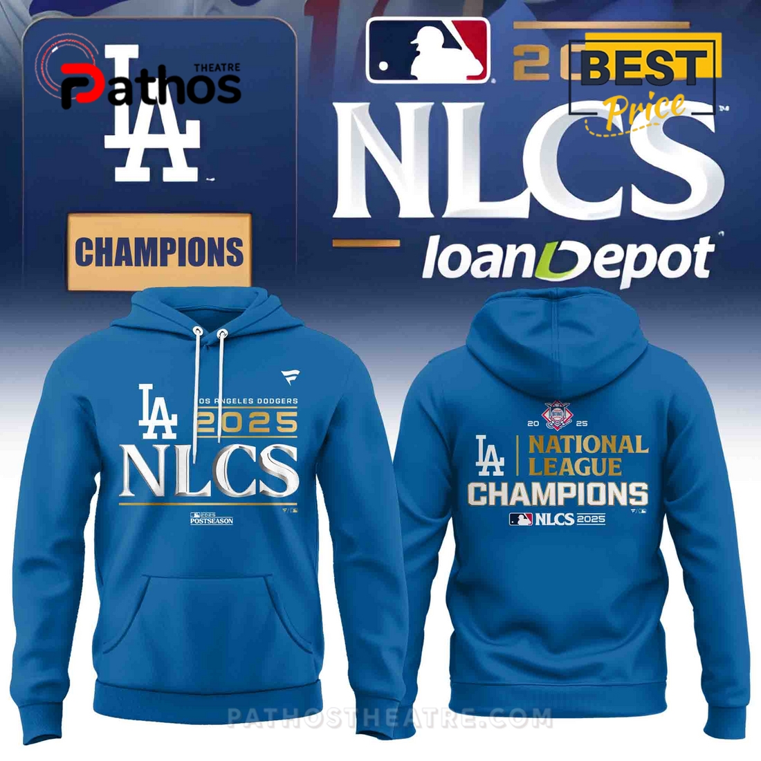 2025 Dodgers National League Champions NLCS Hoodie 2025 Dodgers National League Champions NLCS Hoodie