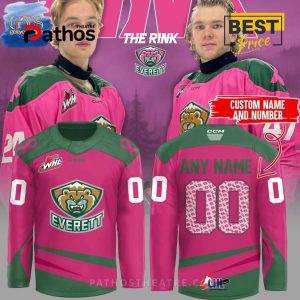 Everett Silvertips Pink In The Rink Hockey Jersey