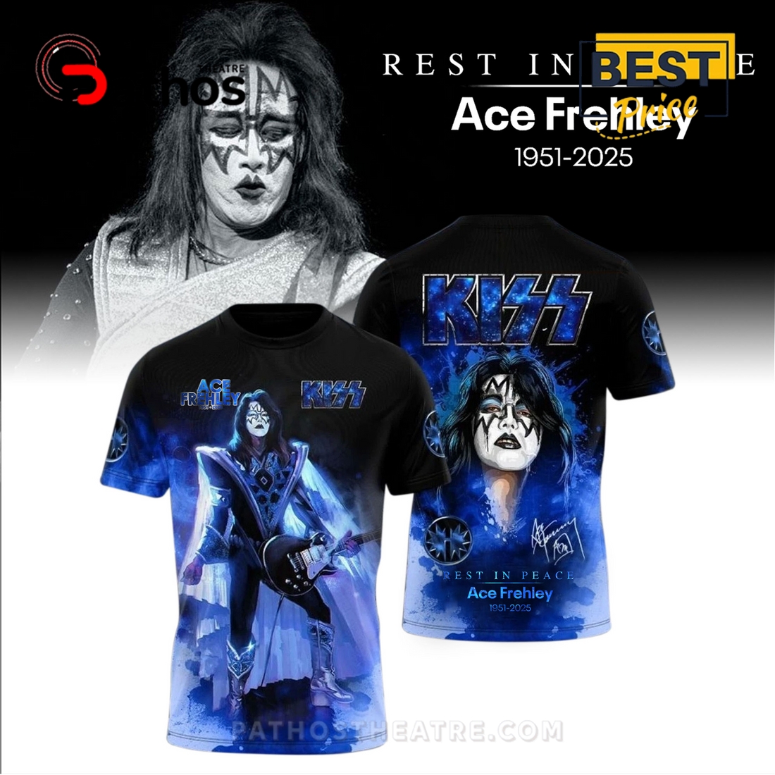 Ace Frehley Founding guitarist for KISS Rest in Peace Shirt Ace Frehley Founding guitarist for KISS Rest in Peace Shirt