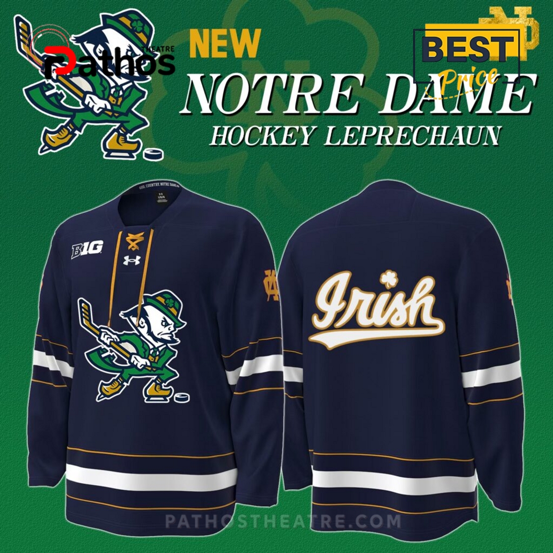 Notre Dame Leprechaun Limited Edition Hockey Jersey 2025 Notre Dame Leprechaun Limited Edition Hockey Jersey 2025