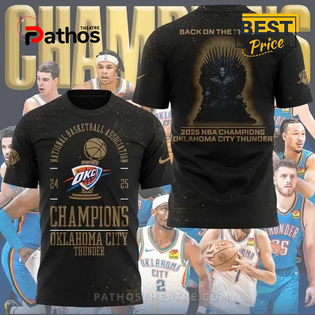 OKC Thunder 2025 NBA Champions Back On The Throne Hoodie OKC Thunder 2025 NBA Champions Back On The Throne Hoodie