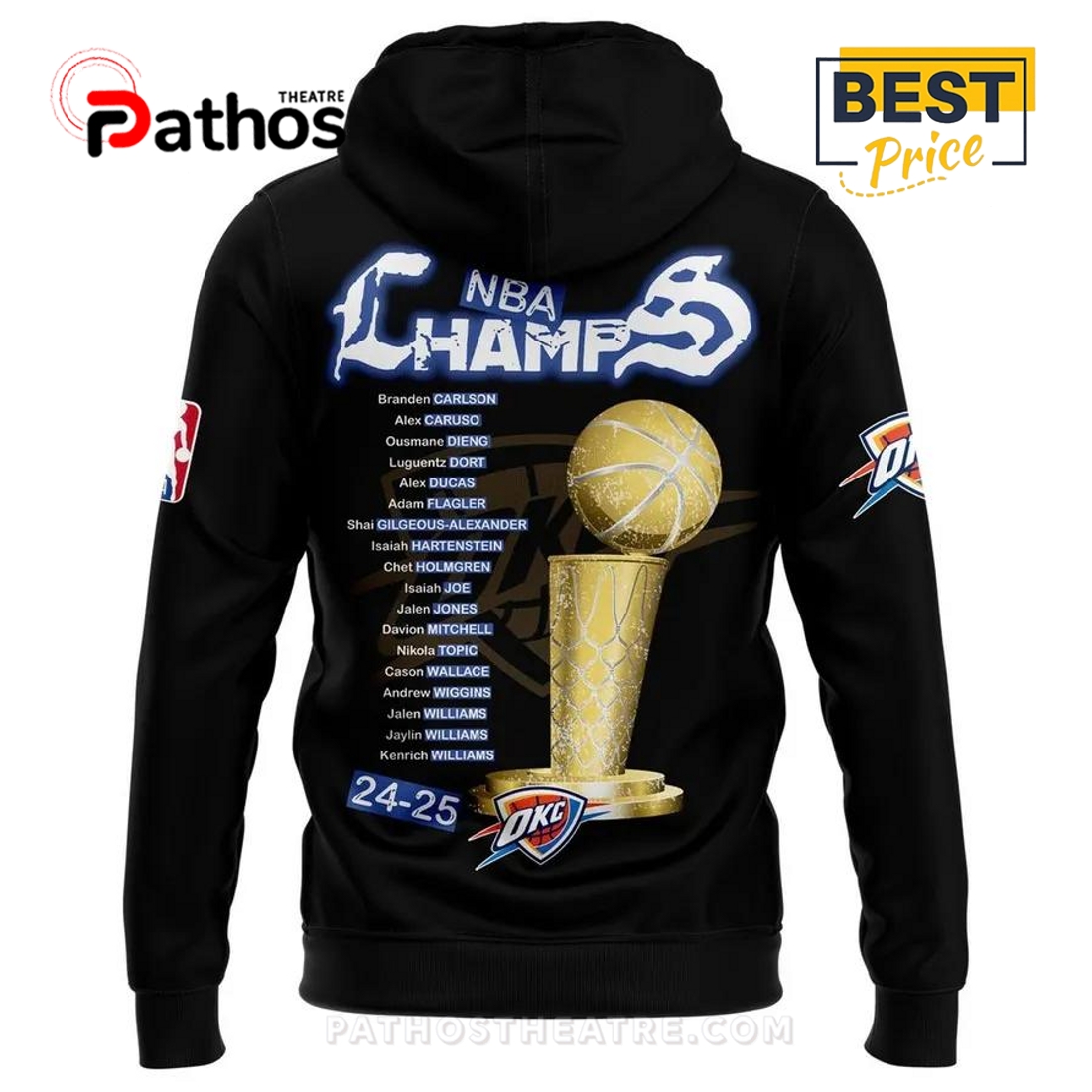 OKC Thunder 2025 NBA Champions Limited Edition Hoodie And Cap OKC Thunder 2025 NBA Champions Limited Edition Hoodie And Cap