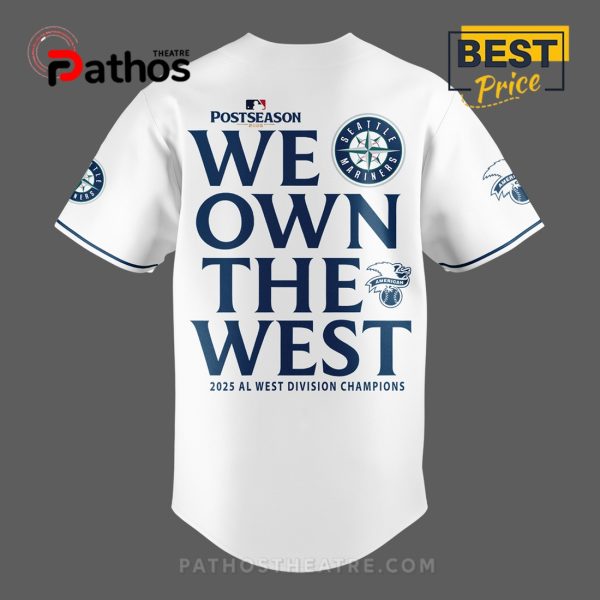 Seattle Mariners White 2025 AL West Division Champions Baseball Jersey