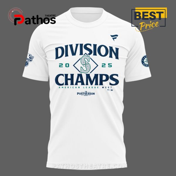 Seattle Mariners White 2025 AL West Division Champions Locker Shirt