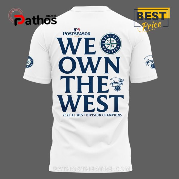 Seattle Mariners White 2025 AL West Division Champions Locker Shirt