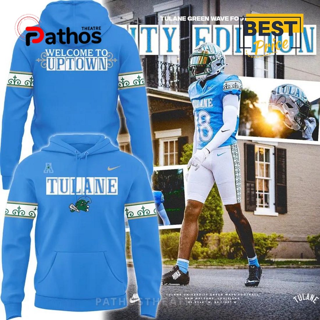 Special 2025 City Edition Tulane Football Hoodie Special 2025 City Edition Tulane Football Hoodie