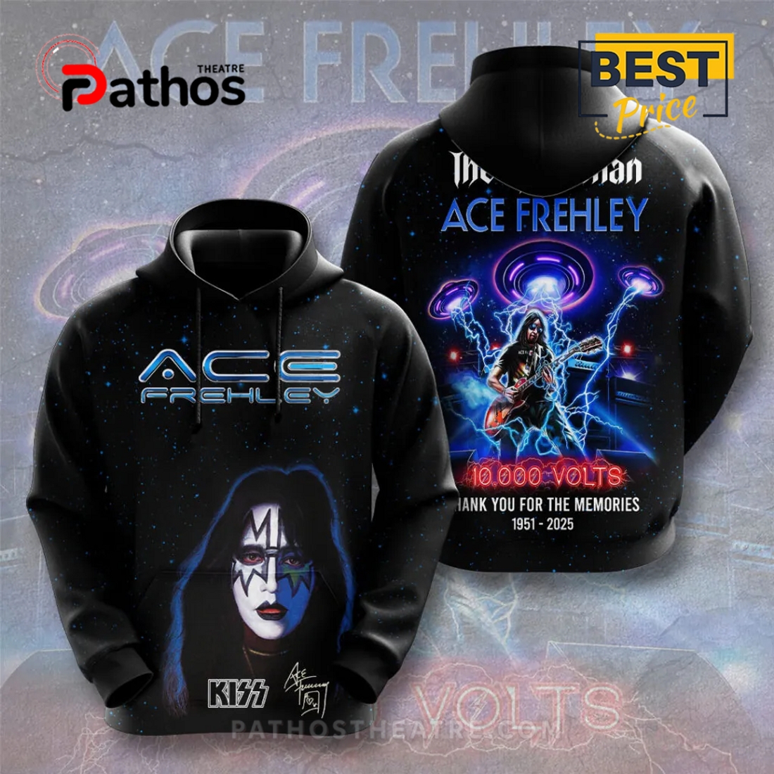 The Spaceman Ace Frehley Thank You For The Memories Hoodie The Spaceman Ace Frehley Thank You For The Memories Hoodie