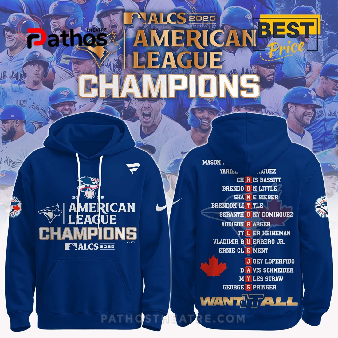 Toronto Blue Jays x American League Champions Hoodie, Pants Toronto Blue Jays x American League Champions Hoodie, Pants