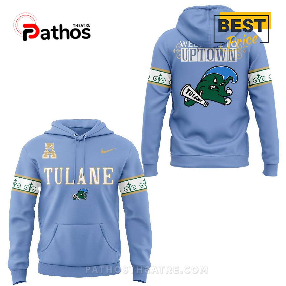 Tulane Green Wave Football City Uptown Hoodie 2025 Tulane Green Wave Football City Uptown Hoodie 2025