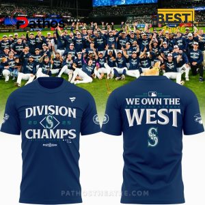 Seattle Mariners 2025 AL West Division Champions Shirt – Navy