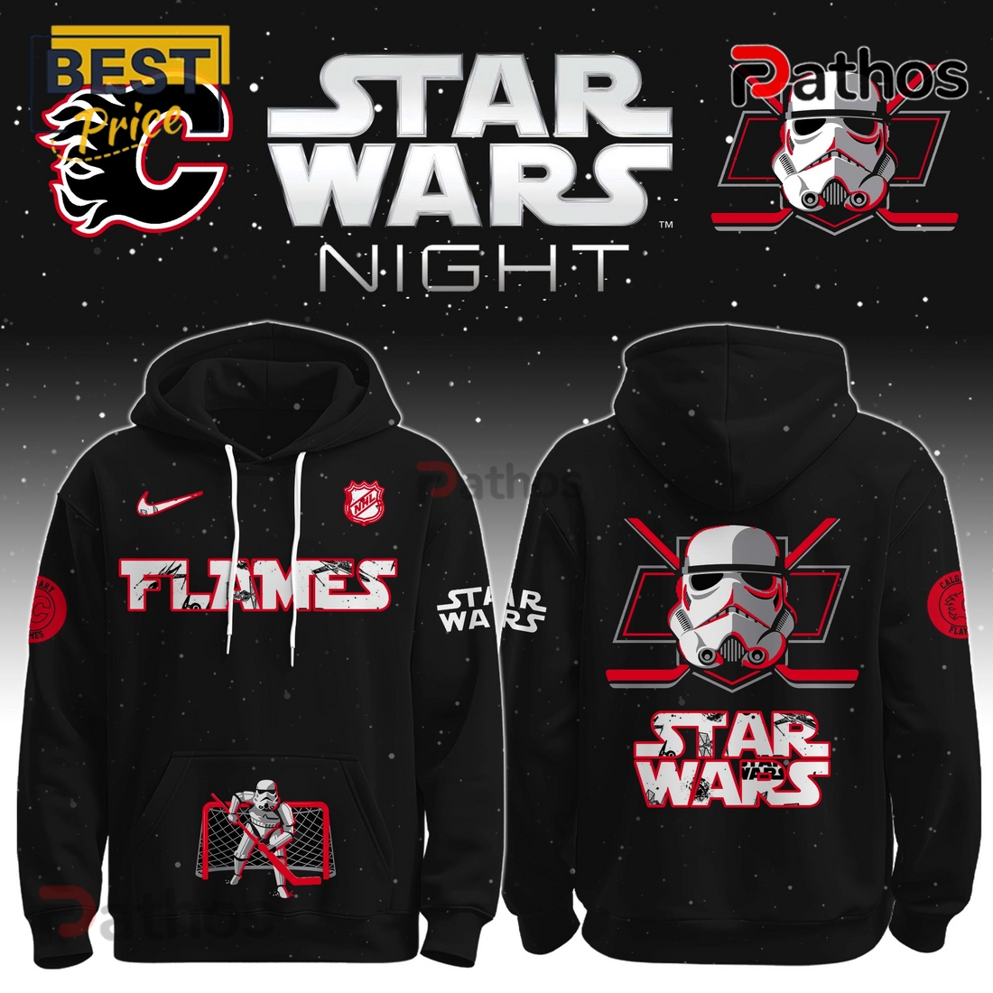 Calgary Flames x Stormtrooper Limited Edition Hoodie 2025 Calgary Flames x Stormtrooper Limited Edition Hoodie 2025