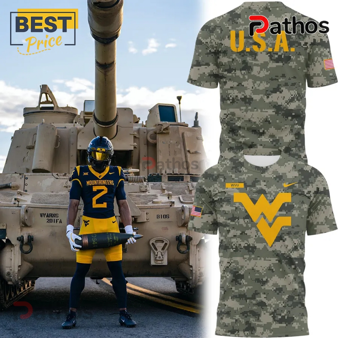 Camo WVU Football Military Appreciation Hoodie Special Edition Camo WVU Football Military Appreciation Hoodie Special Edition