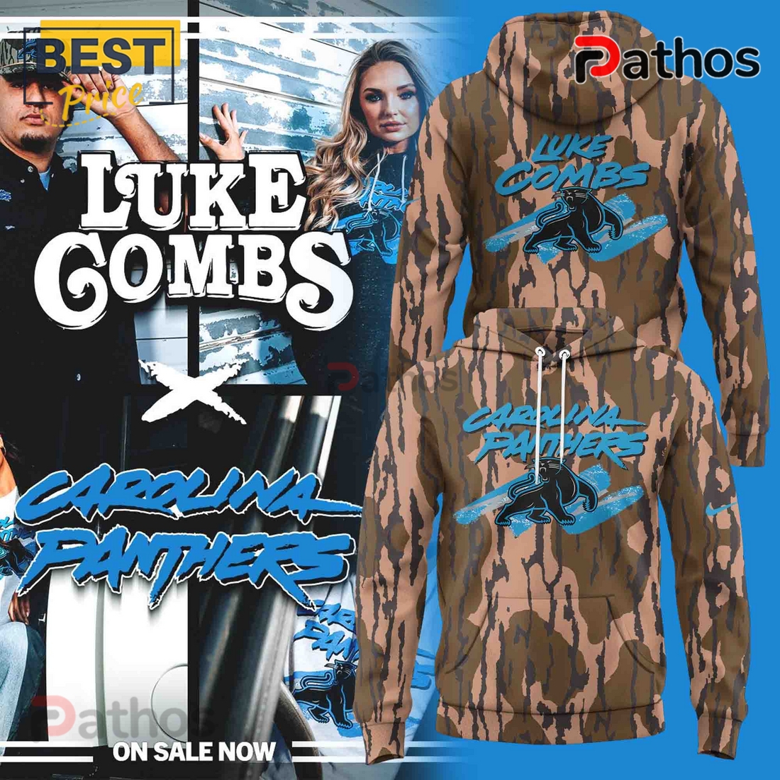 Carolina Panthers x Luke Combs Camo 2025 Hoodie Carolina Panthers x Luke Combs Camo 2025 Hoodie