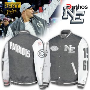 new england patriots grey rivalries noreaster storm baseball jacket 2 o7Vjv