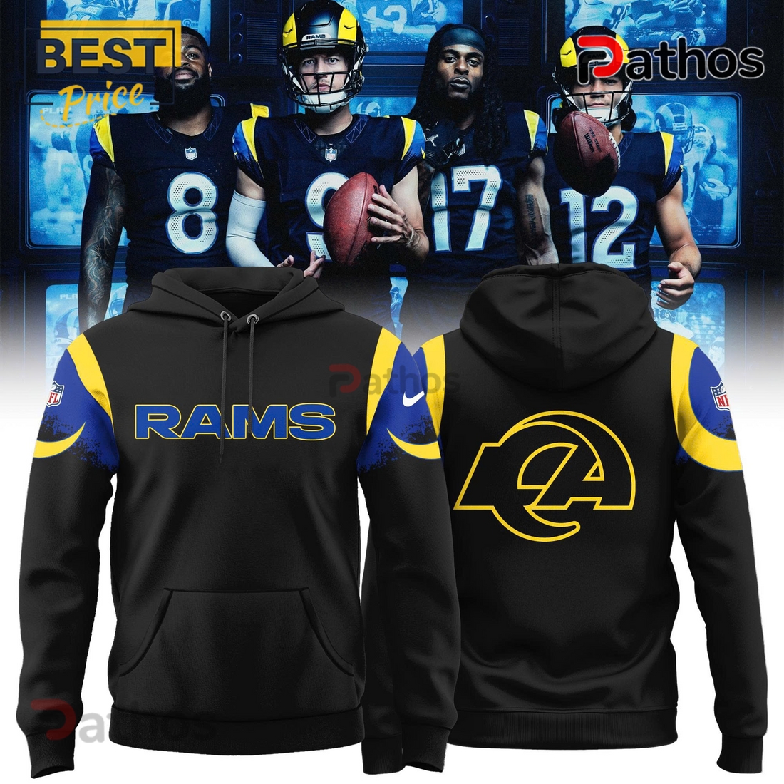 Los Angeles Rams 2025 Rivalries Midnight Mode Hoodie Los Angeles Rams 2025 Rivalries Midnight Mode Hoodie