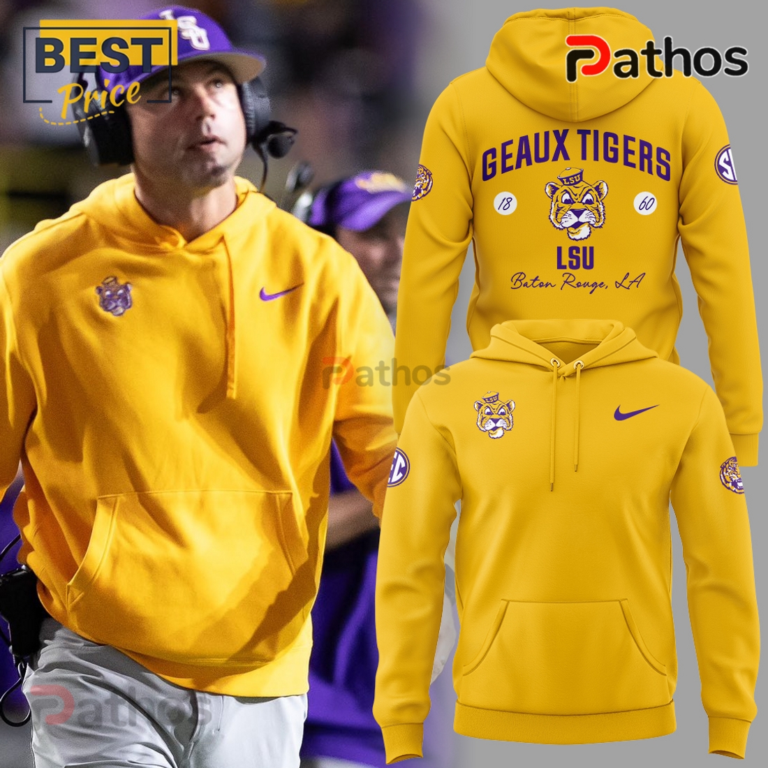 LSU Tigers Vintage 1970s Yellow Limited Edition Hoodie LSU Tigers Vintage 1970s Yellow Limited Edition Hoodie