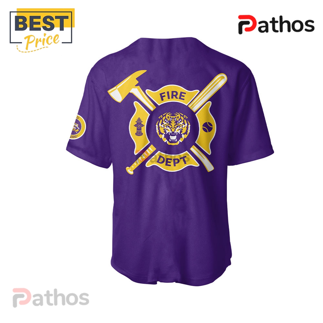 LSU Tigers x Firefighter Appreciation Purple Baseball Jersey LSU Tigers x Firefighter Appreciation Purple Baseball Jersey