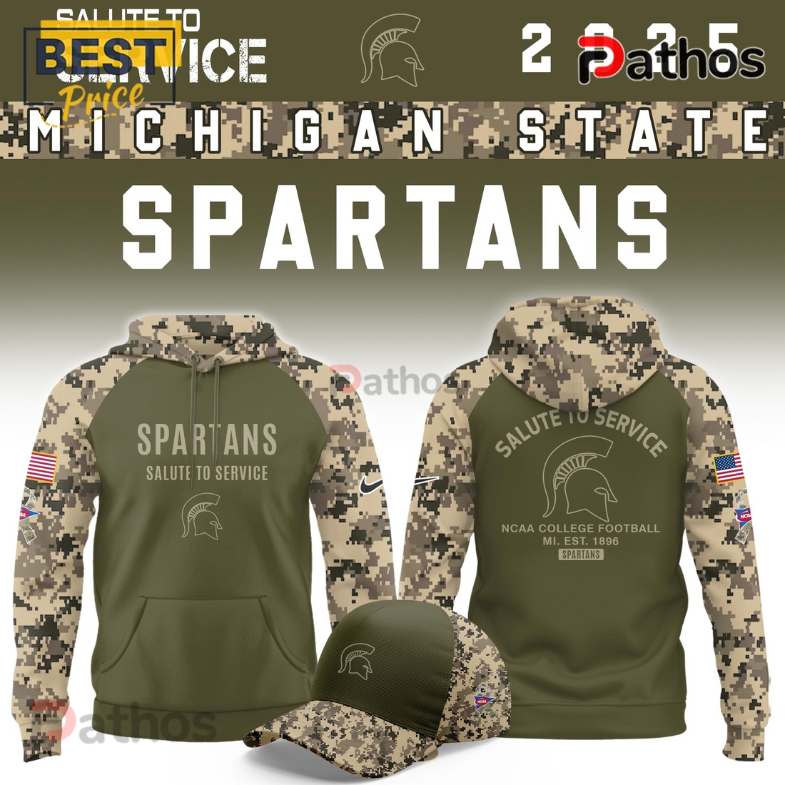 Michigan State Spartans Salute To Service Limited Hoodie 2025 Michigan State Spartans Salute To Service Limited Hoodie 2025