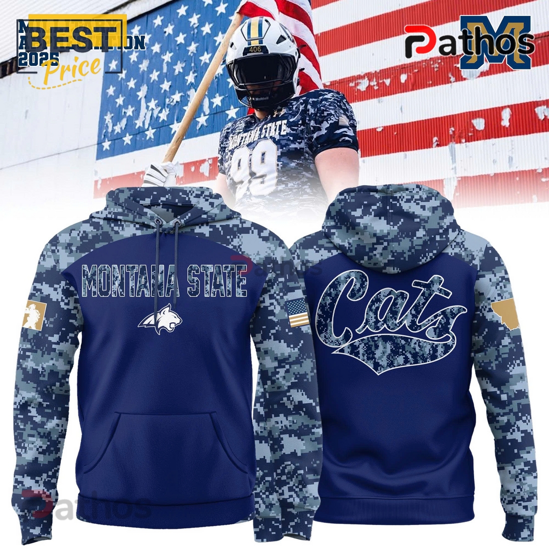 Montana State Bobcats Military Appreciation Hoodie, Cap Montana State Bobcats Military Appreciation Hoodie, Cap