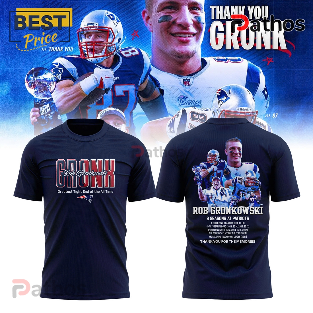New England Patriots Thank You Rob Gronkowski Limited Hoodie New England Patriots Thank You Rob Gronkowski Limited Hoodie