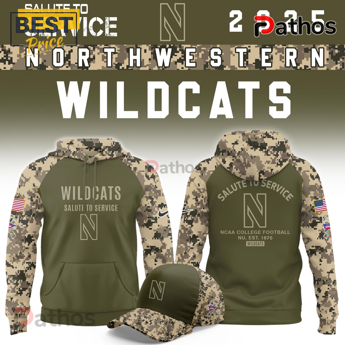 Northwestern Wildcats Salute To Service Limited Hoodie 2025 Northwestern Wildcats Salute To Service Limited Hoodie 2025