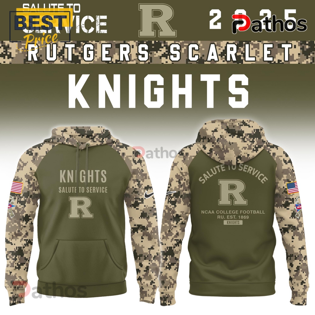 Rutgers Scarlet Knights Salute To Service Limited Hoodie 2025 Rutgers Scarlet Knights Salute To Service Limited Hoodie 2025
