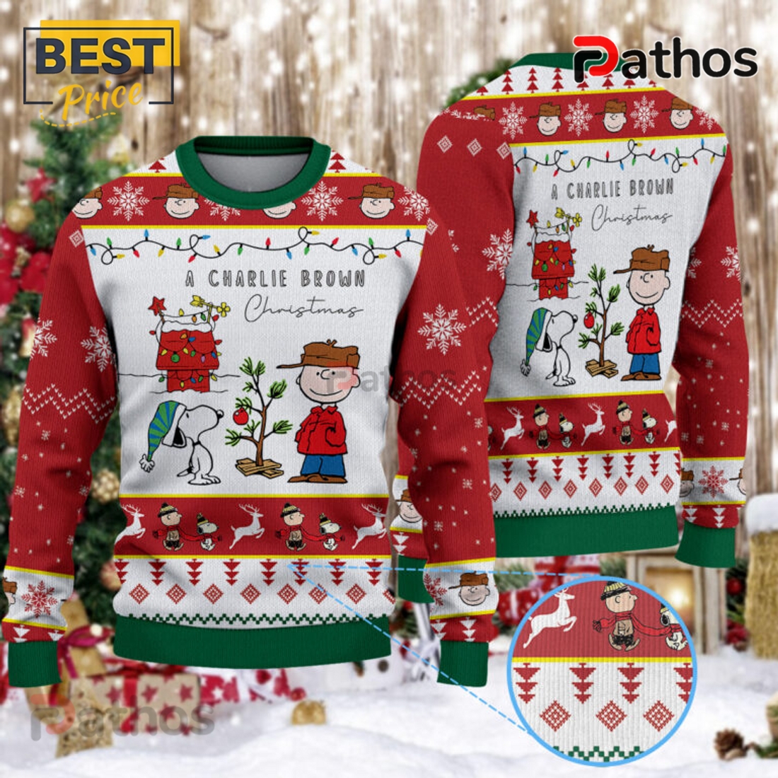 Snoopy x Charlie Brown Christmas Knitted Sweater Snoopy x Charlie Brown Christmas Knitted Sweater