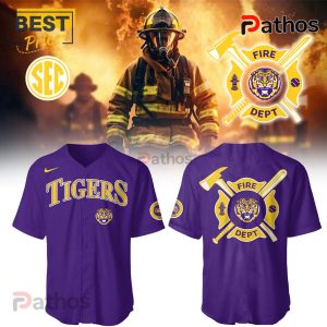 LSU Tigers x Firefighter Appreciation Purple Baseball Jersey