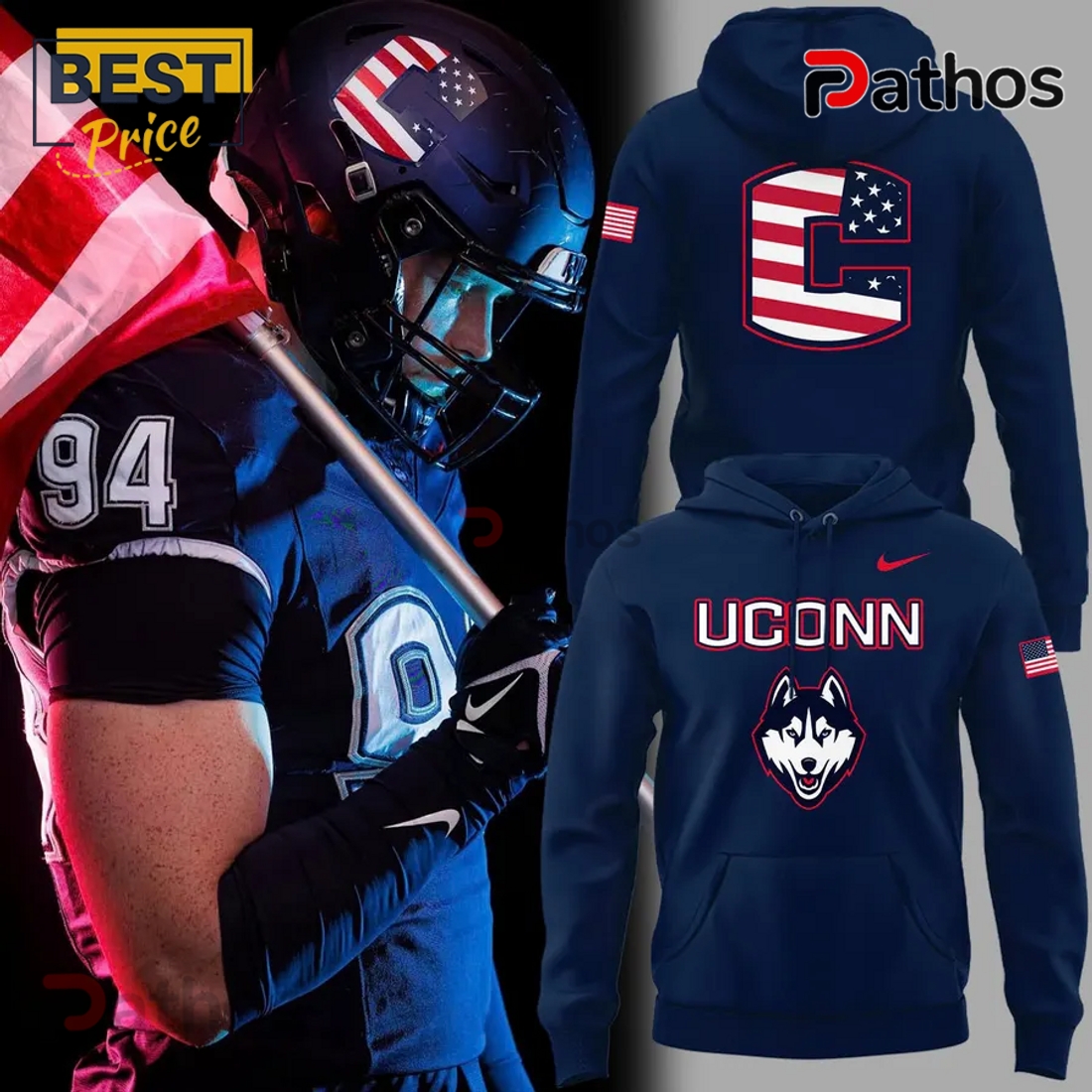 UConn Football Military Appreciation Hoodie Special Edition UConn Football Military Appreciation Hoodie Special Edition