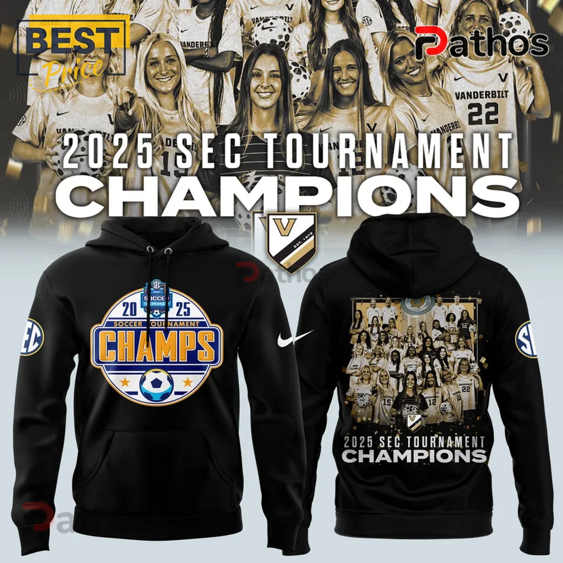 Vanderbilt Commodores 2025 SEC Womens Soccer Hoodie, Long Pants Vanderbilt Commodores 2025 SEC Womens Soccer Hoodie, Long Pants