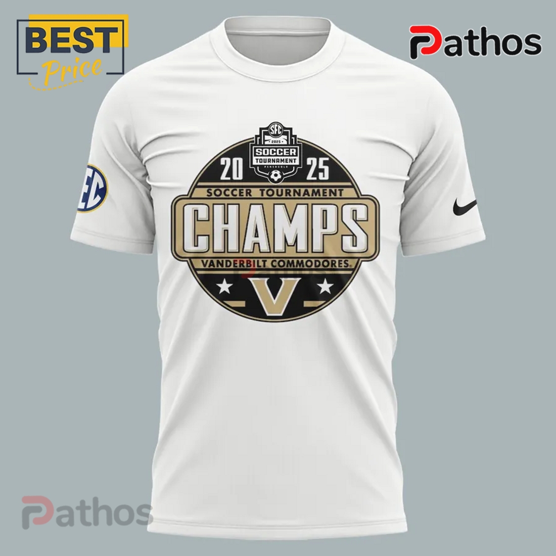 Vanderbilt Commodores Tournament Champions White Hoodie 2025 Vanderbilt Commodores Tournament Champions White Hoodie 2025