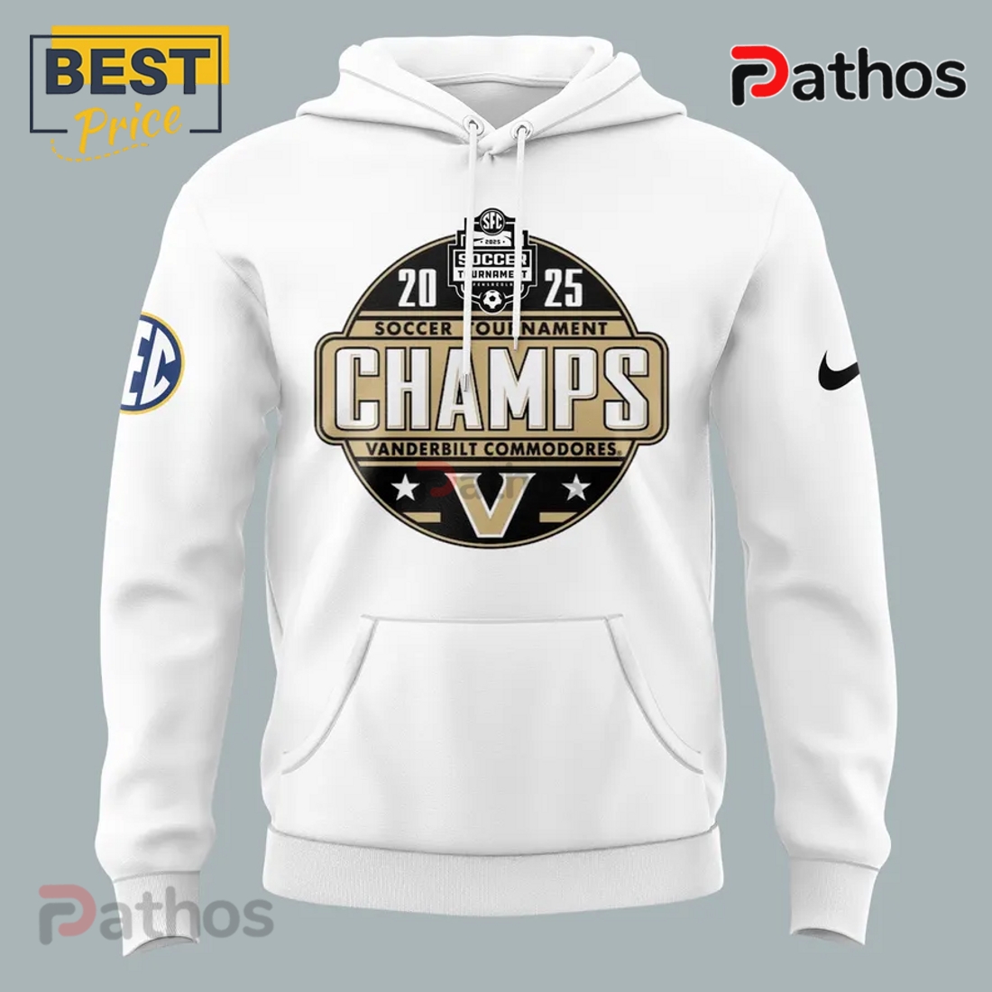 Vanderbilt Commodores Tournament Champions White Hoodie 2025 Vanderbilt Commodores Tournament Champions White Hoodie 2025