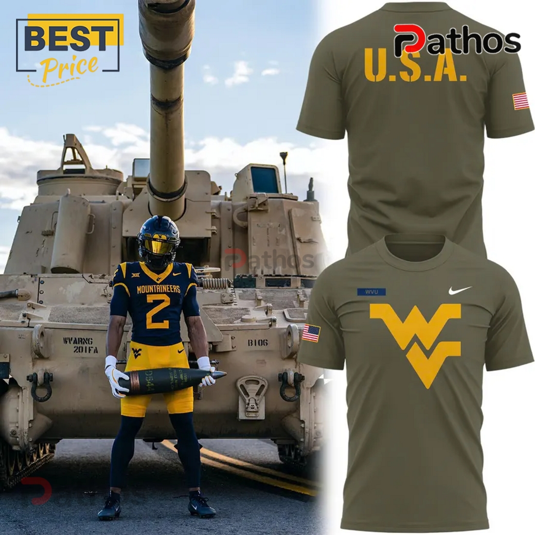 WVU Football Military Appreciation Hoodie Special Edition WVU Football Military Appreciation Hoodie Special Edition