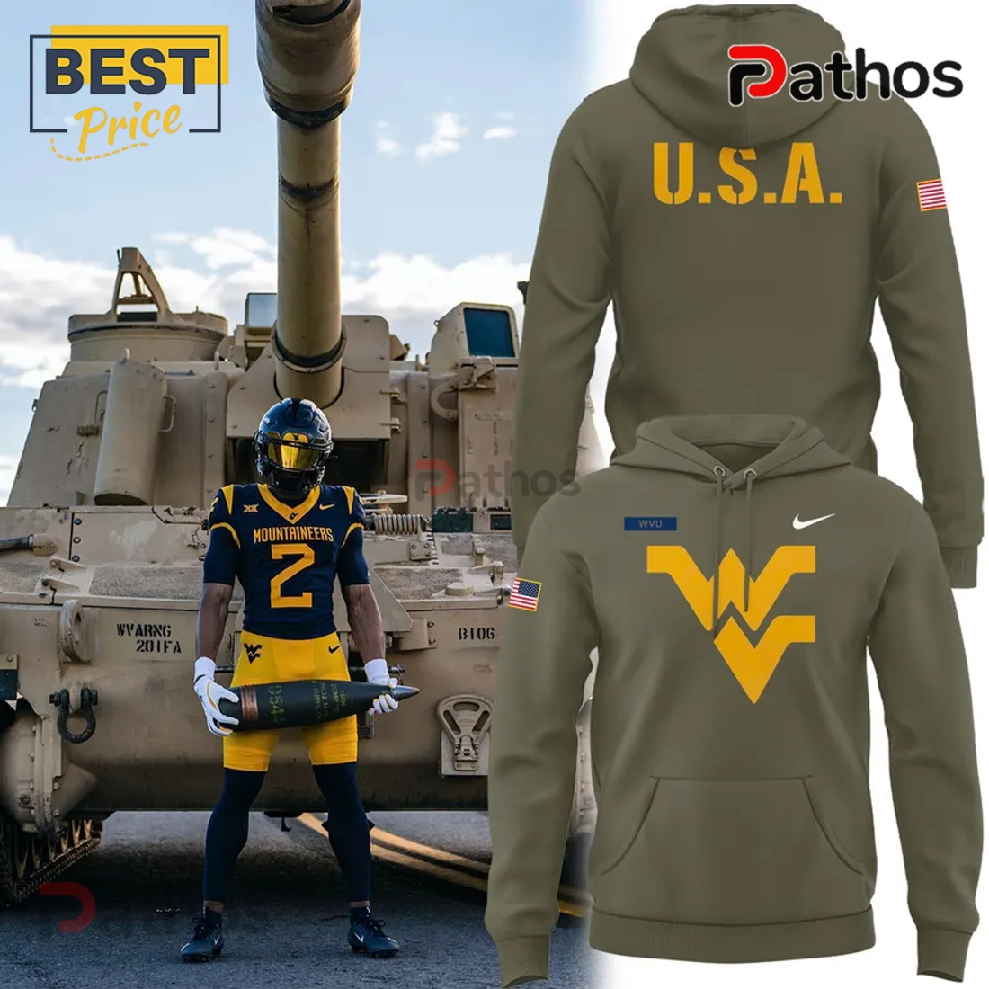 WVU Football Military Appreciation Hoodie Special Edition WVU Football Military Appreciation Hoodie Special Edition