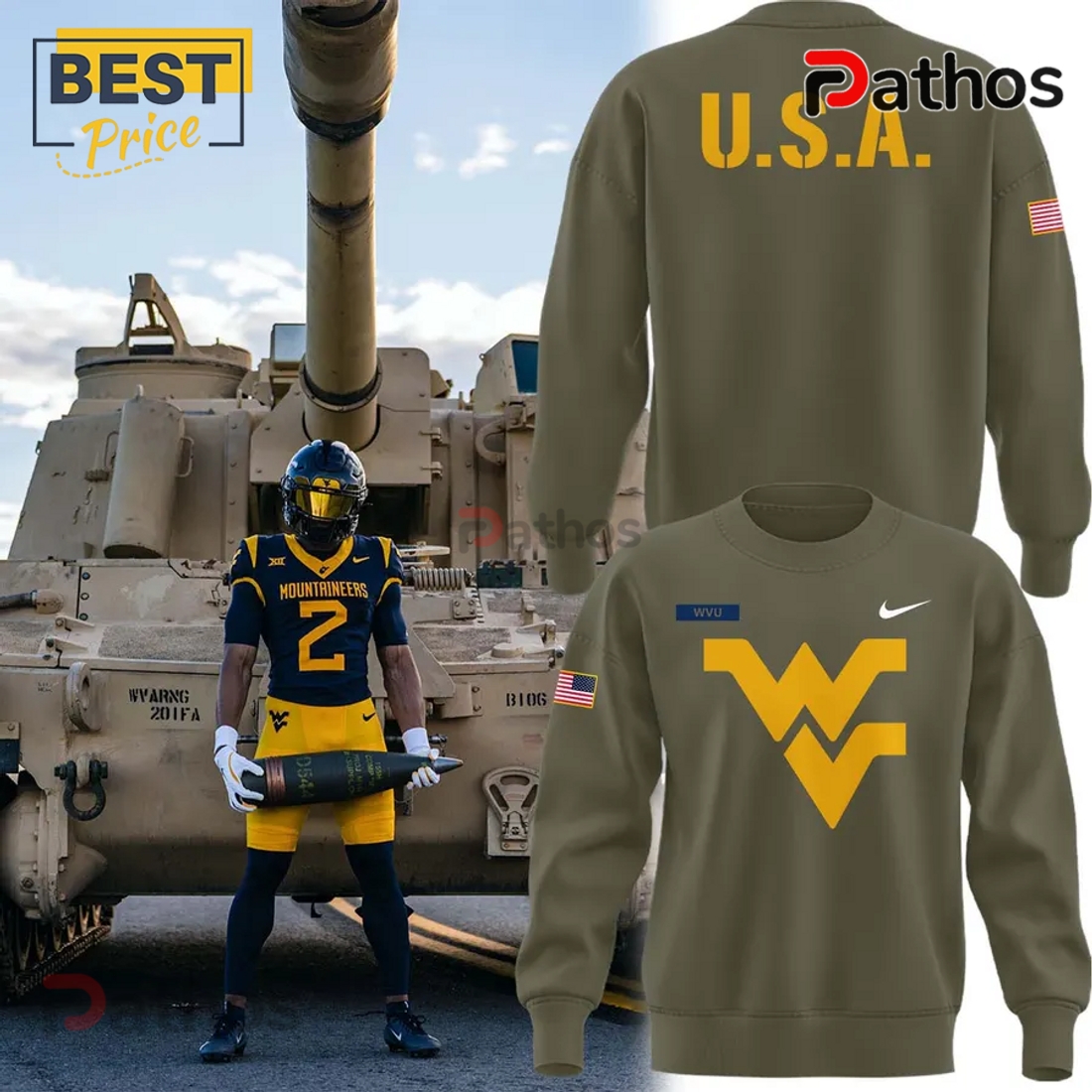 WVU Football Military Appreciation Hoodie Special Edition WVU Football Military Appreciation Hoodie Special Edition
