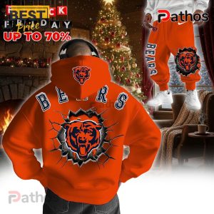 Chicago Bears Cracked Nike Logo Hoodie Joggers Set