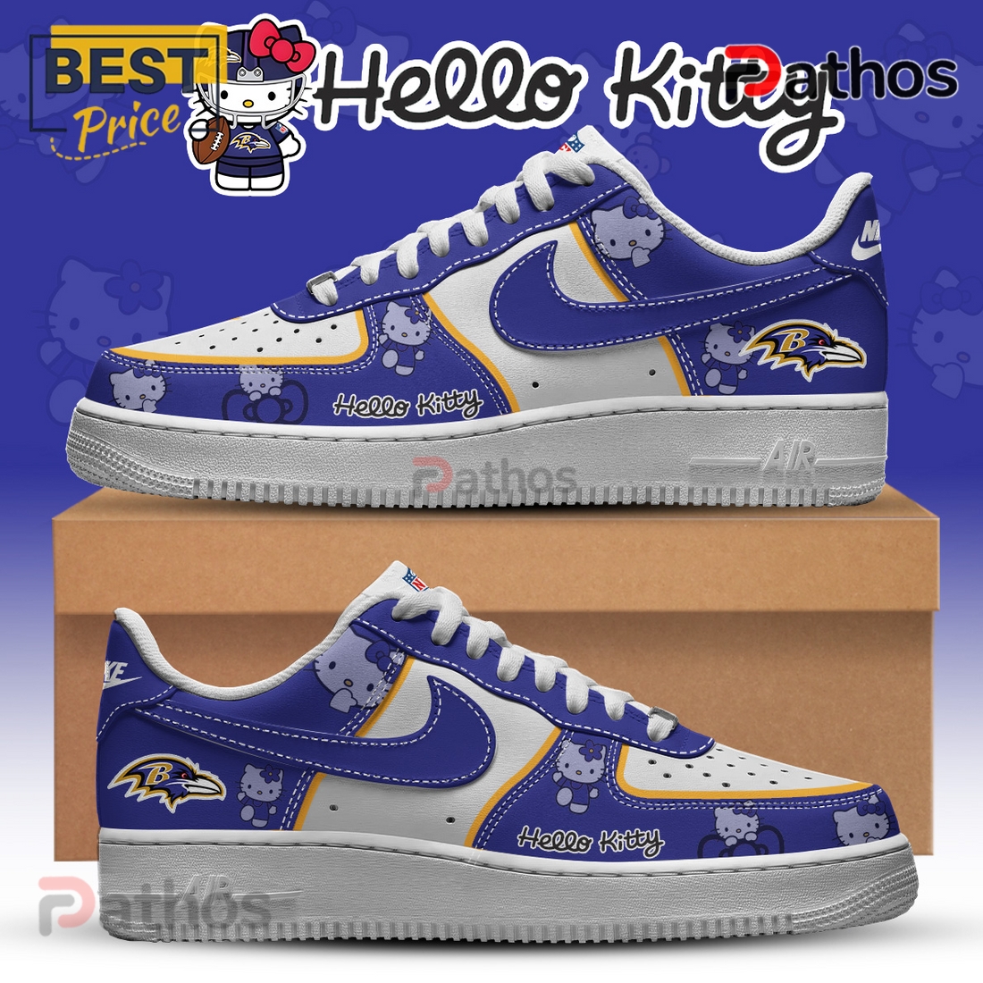Baltimore Ravens NFL x Hello Kitty Air Force 1 Baltimore Ravens NFL x Hello Kitty Air Force 1