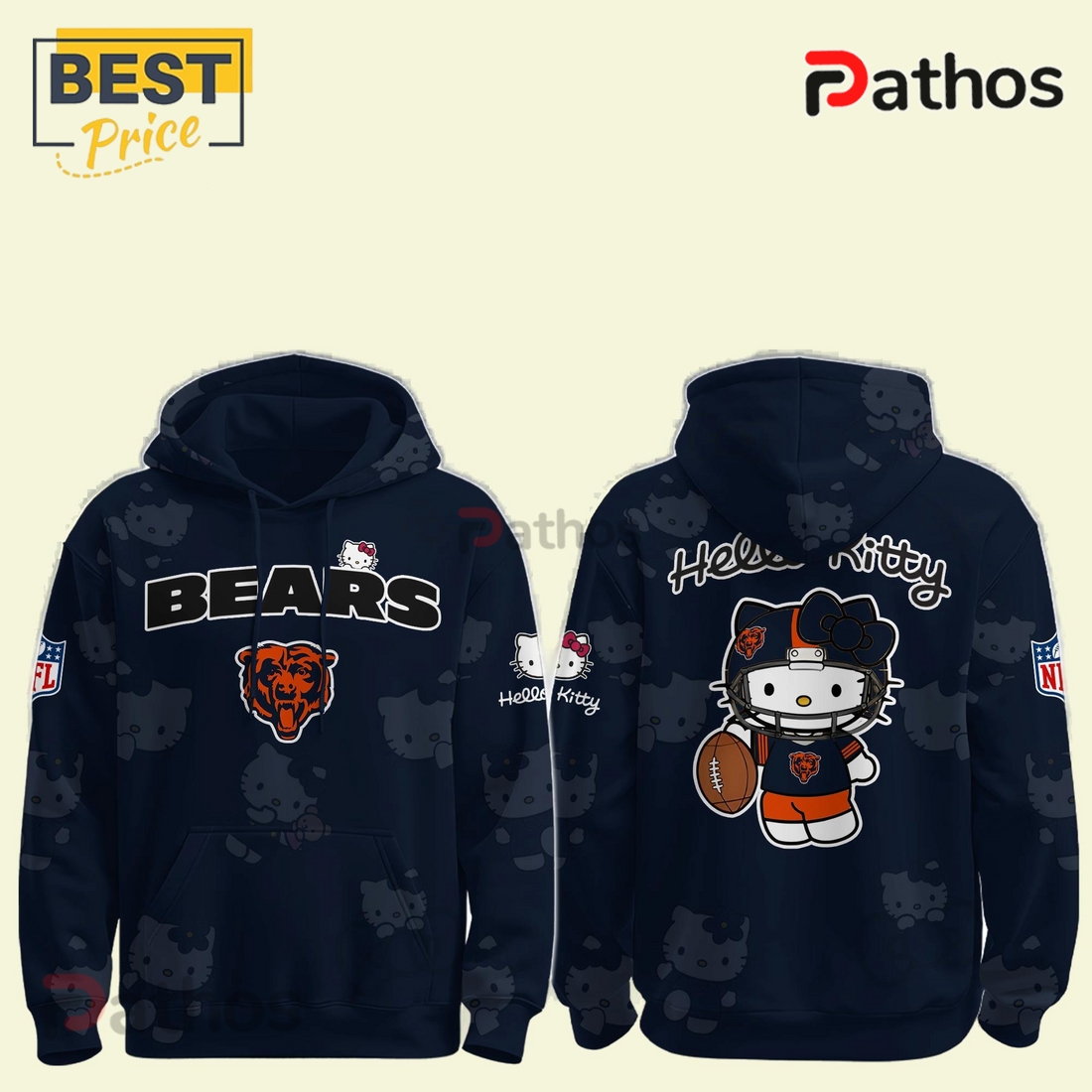 Chicago Bears NFL x Hello Kitty Hoodie Chicago Bears NFL x Hello Kitty Hoodie