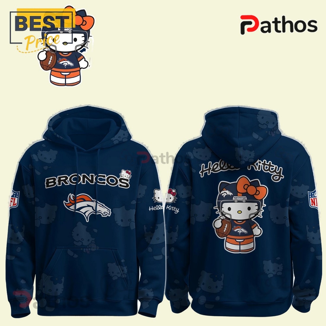 Denver Broncos NFL x Hello Kitty Hoodie Denver Broncos NFL x Hello Kitty Hoodie