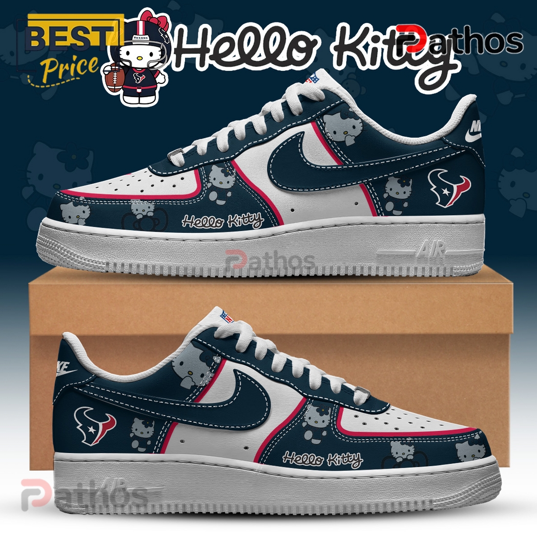 Houston Texans NFL x Hello Kitty Air Force 1 Houston Texans NFL x Hello Kitty Air Force 1